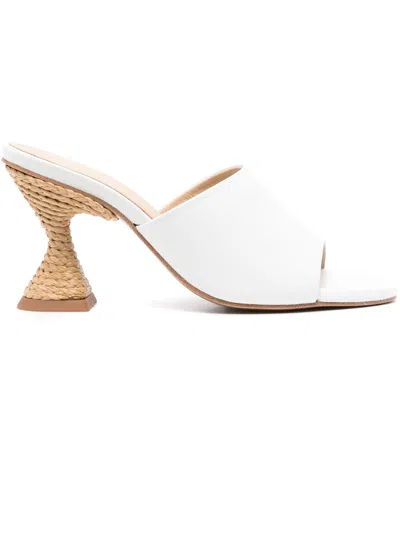 Paloma Barceló Brigite 90mm Leather Mules In White