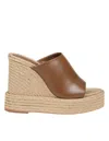 PALOMA BARCELÓ CAMILA WEDGE SANDAL IN LEATHER colour
