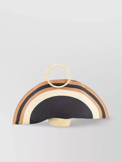 Paloma Barceló Circular Handles Striped Pattern Woven Texture