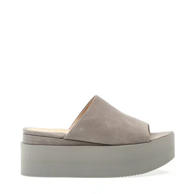 Paloma Barceló Extralight Gray Suede Wedge Slipper In Grey