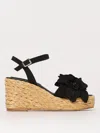 Paloma Barceló Brunella In Suede With Flower Applied In Schwarz