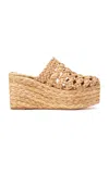 Paloma Barceló Hanna Wedge Platform Raffia Clog In Neutral