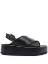 Paloma Barceló Leather Platform Sandals In Black