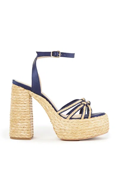 Paloma Barceló Melha Satin Platforms In Navy