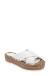 Paloma Barceló Paloma Barcelo Norma Espadrille Platform Slide Sandal In White