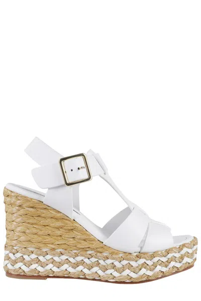 Paloma Barceló Paloma Barcelo Alison Slingback Espdarille Platform Wedge Sandal In Linen
