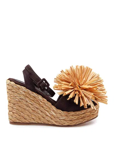 Paloma Barceló Paloma Carlina Sandal In Brown Suede