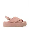 Paloma Barceló Pink Suede Wedge Sandal In Pink