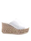 Paloma Barceló Paloma Alide Sandal In Leather With Rope Wedge In Blanco