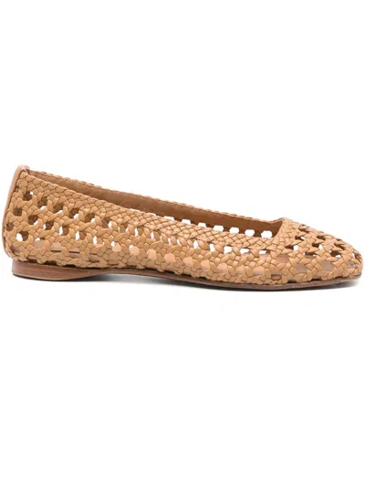 Paloma Barceló Shell Nappa Camel Ballet Flats