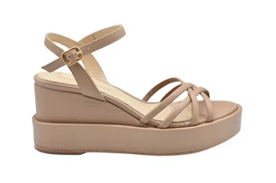 Paloma Barceló Strappy Platform Sandals With Elegant Ankle Strap And Chic Wedge Design In Brown