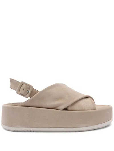 Paloma Barceló Suede Platform Sandals In Beige