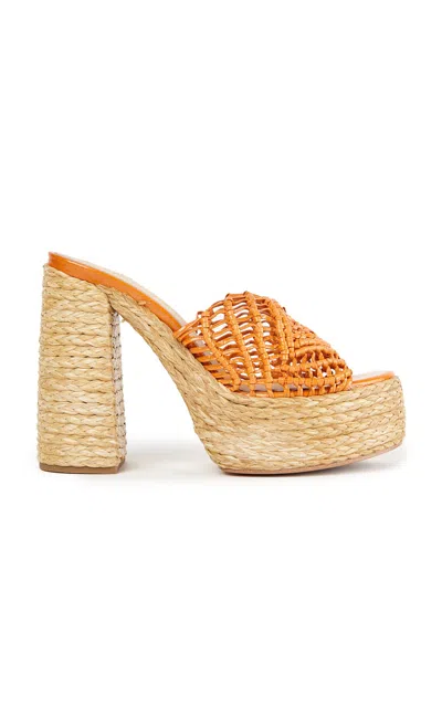 Paloma Barceló Susana Platform Slide Sandal In Orange