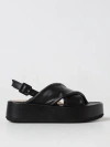 Paloma Barceló Leather Platform Sandals In Black