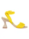 Paloma Barceló Women Ingrid Heeled Sandal In Napa Lime In Yellow