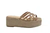 Paloma Barceló Woven Platform Slide Sandals With Strappy Design And Espadrille Sole In Brown