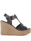 Paloma Barceló 100mm Alison Wedge Sandals In Black