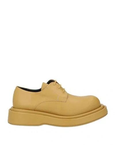 Paloma Barceló Andrea Woman Lace-up Shoes Mustard Size 9.5 Leather