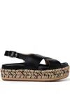 Paloma Barceló 35mm Francia Woven Platform Sandals In Black