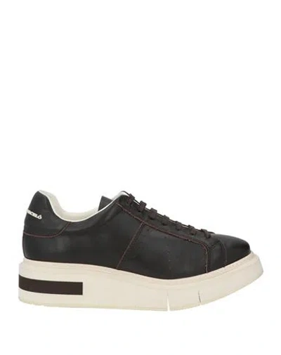 Paloma Barceló Agen Woman Sneakers Dark Brown Size 9.5 Leather In Multi