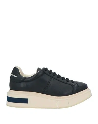 Paloma Barceló Agen Woman Sneakers Midnight Blue Size 6 Leather In Black