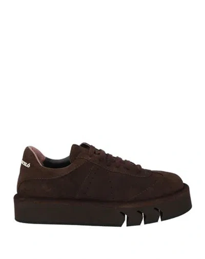 Paloma Barceló Aine Woman Sneakers Dark Brown Size 8 Leather In Multi