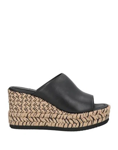 Paloma Barceló Alide Woman Espadrilles Black Size 9 Leather