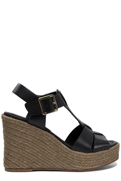 Paloma Barceló Alison Wedge Sandals In Black
