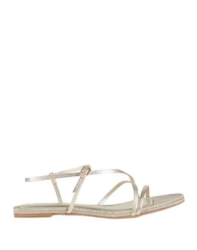 Paloma Barceló Aurore Woman Sandals Platinum Size 9.5 Leather In Nude