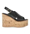 Paloma Barceló Begonia Black Wedge Sandal
