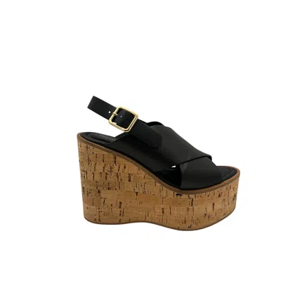 Paloma Barceló Begonia Wedge Sandals In Black