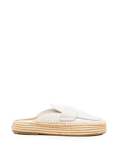 Paloma Barceló Belinda Leather Mules In White