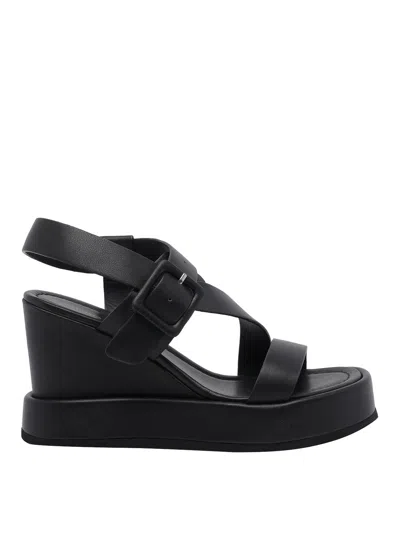 Paloma Barceló Black Tessa Nappa Wedges