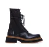 Paloma Barceló Black Leather And Stretch Fabric Ankle Boots In Black