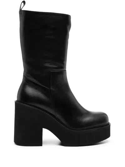 Paloma Barceló Brook 100mm Leather Boots In Black