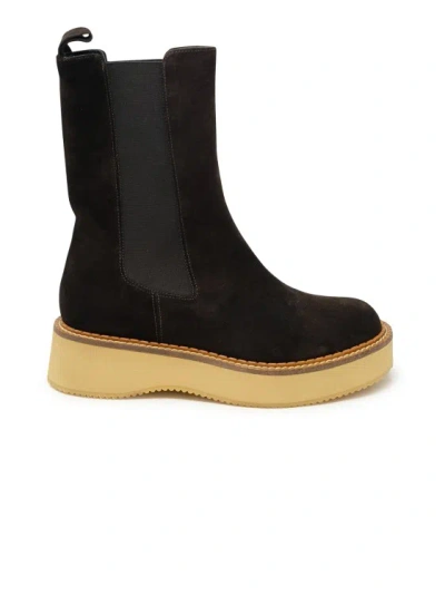 Paloma Barceló Brown Suede Klark Crosta Boots In Black