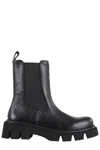 Paloma Barceló Textured Hammered Leather Ankle Boots With Sole In Black