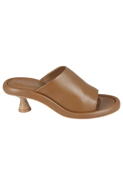 Paloma Barceló Cognac Leather Open-toe Mules In Brown