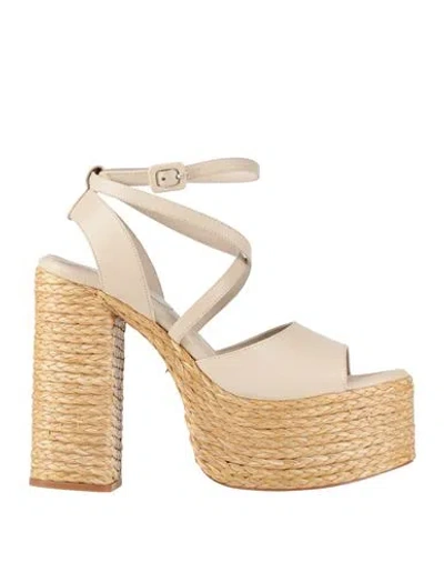 Paloma Barceló Colette Woman Sandals Beige Size 9.5 Leather
