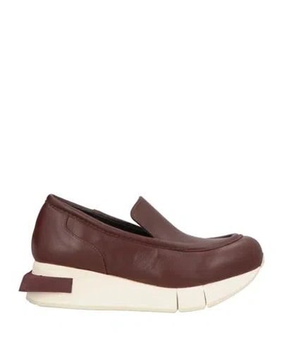 Paloma Barceló Columba Woman Loafers Brick Size 5 Soft Leather In Red
