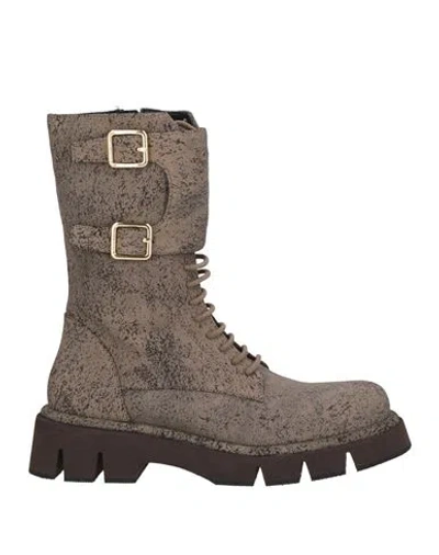 Paloma Barceló Comba Woman Ankle Boots Grey Size 8 Leather In Gray