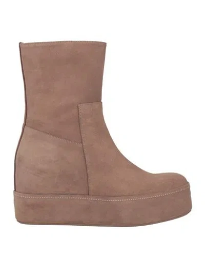 Paloma Barceló Disa Woman Ankle Boots Taupe Size 9.5 Leather In Brown
