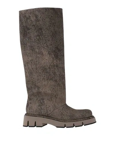 Paloma Barceló Dores Woman Boot Grey Size 8 Leather In Brown