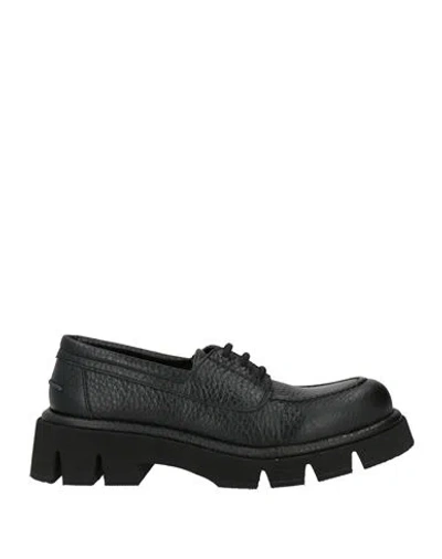 Paloma Barceló Elba Woman Lace-up Shoes Black Size 9 Leather In Multi
