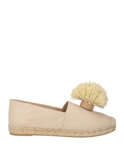 Paloma Barceló Emiko Woman Espadrilles Beige Size 8 Leather In Neutral
