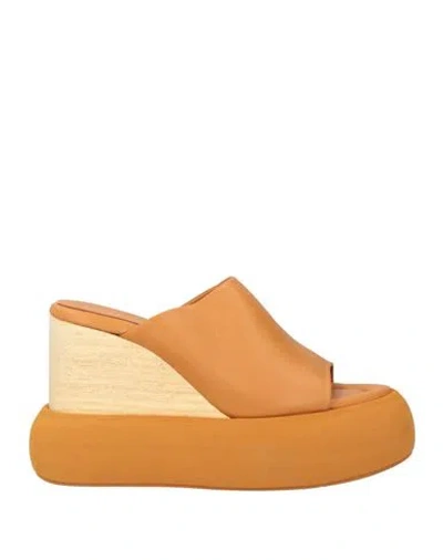 Paloma Barceló Emry Woman Sandals Tan Size 9 Leather In Multi