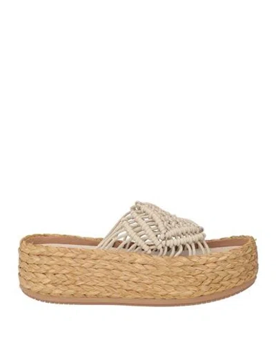 Paloma Barceló Erlea Woman Espadrilles Beige Size 10 Leather