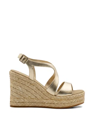 Paloma Barceló Fauna Wedge Sandals In Gold