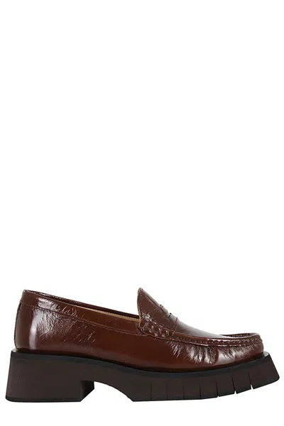 Paloma Barceló Feather Loafer In Brown