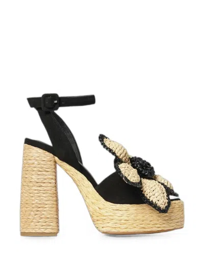 Paloma Barceló Flower-appliqué Sandals In Multi